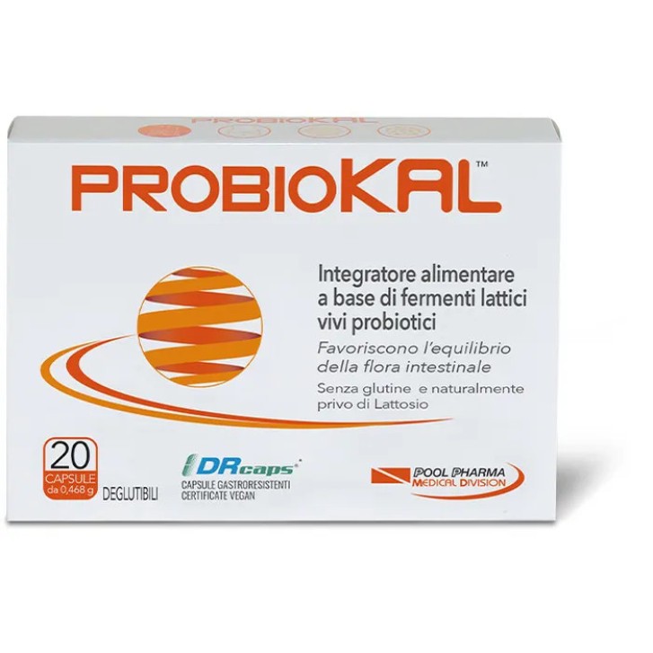 Probiokal 20 Capsule Integratore Probiotico per Flora Intestinale - Pool Pharma