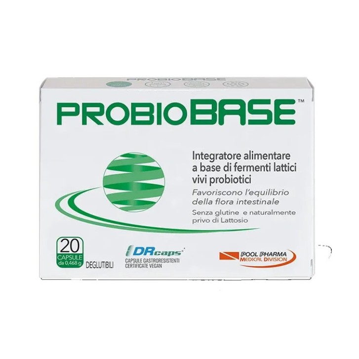 Probiobase 20 Capsule Integratore Fermenti Lattici - Pool Pharma Probiobase 20 Capsule Integratore Fermenti Lattici - Pool Pharma