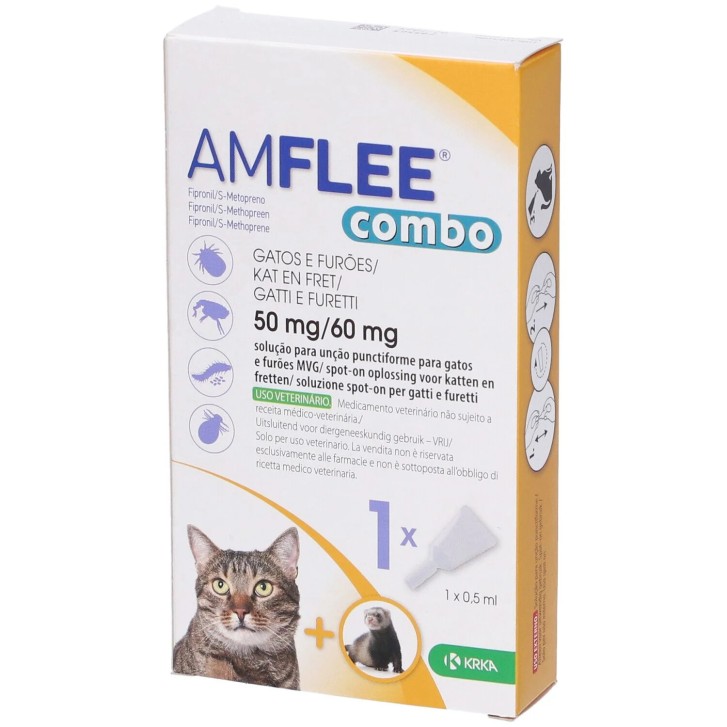Amflee Combo Soluzione Spot-On per Gatti e Furetti 0,5 ml - Krka Farmaceutici Amflee Combo Soluzione Spot-On per Gatti e Furetti 0,5 ml - Krka Farmaceutici