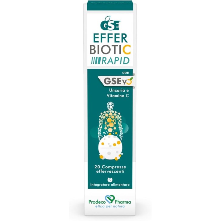 Efferbiotic Rapid Integratore Immunità Vitamina C Uncaria 20 Compresse - GSE Efferbiotic Rapid Integratore Immunità Vitamina C Uncaria 20 Compresse - GSE