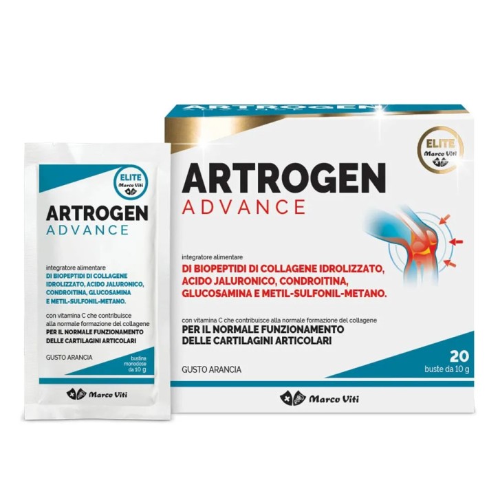 Artrogen Advance Integratore Collagene Articolazioni Senza Glutine 20 Buste 10g - Marco Viti Artrogen Advance Integratore Collagene Articolazioni Senza Glutine 20 Buste 10g - Marco Viti