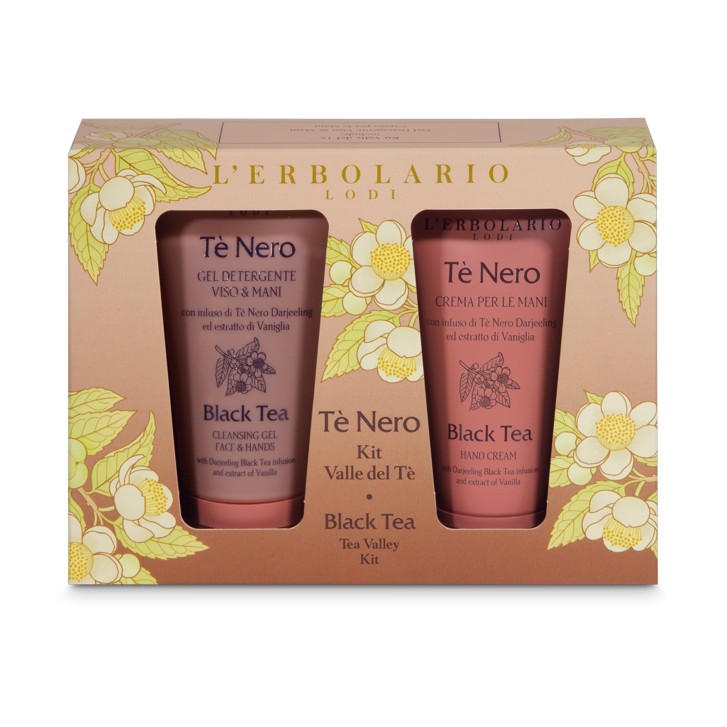 Tè Nero Kit Valle del Tè Gel Detergente Viso Mani 75ml Crema Mani 50ml - L\'Erbolario