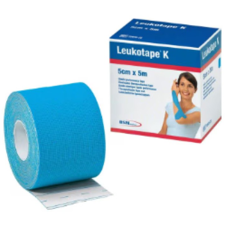 Benda Adesiva Kinesio Taping Fisioterapico 5cm x 5m Blu Cotone - Actimove