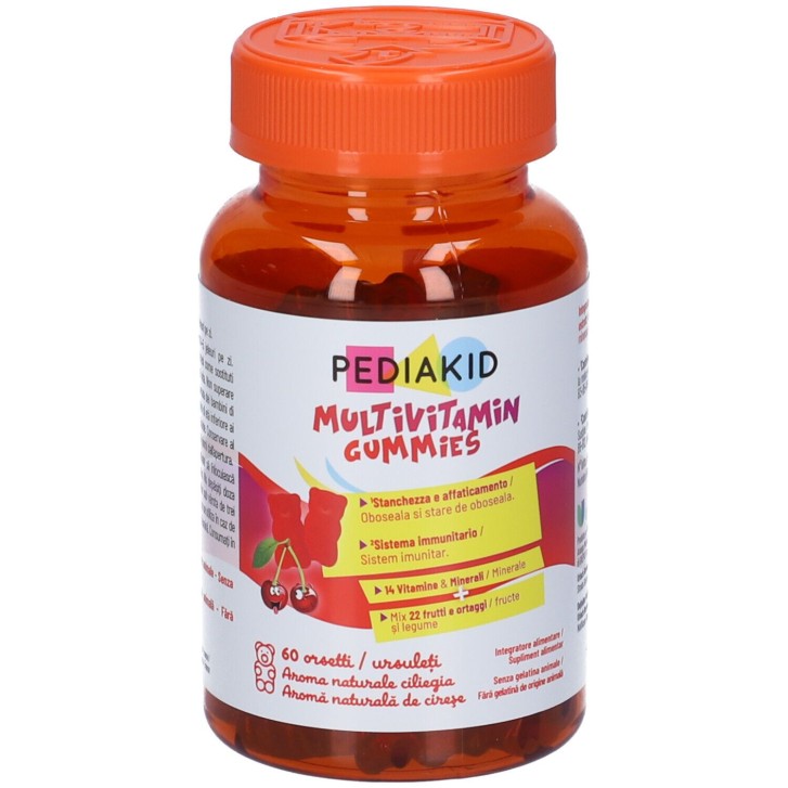 Multivitaminico Integratore 60 Orsetti Gommosi Gusto Ciliegia - Pediakid