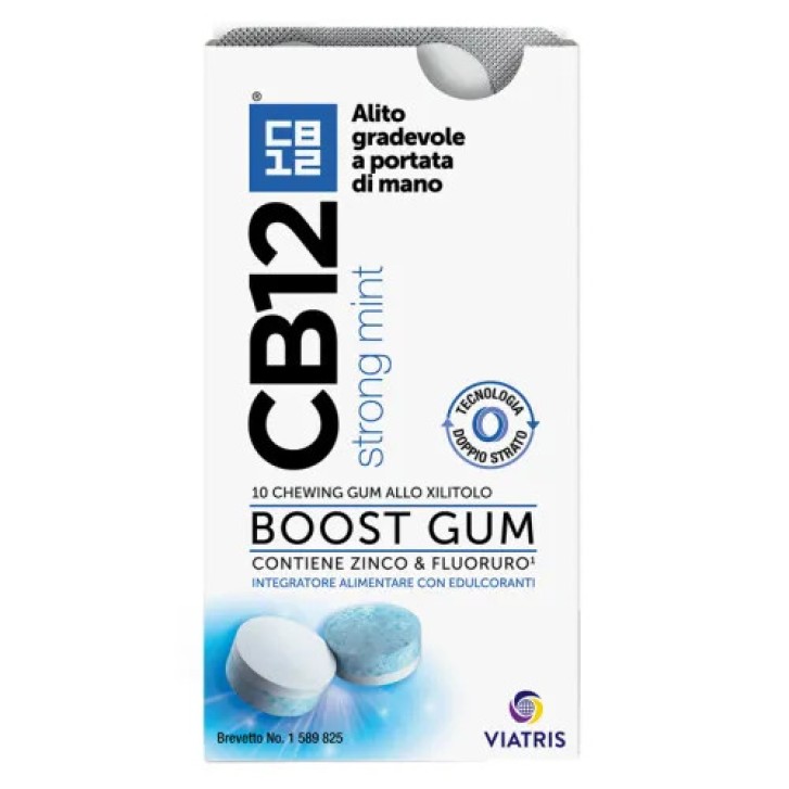 CB12 Boost Chewing Gum Senza Zucchero con Zinco e Fluoruro 10 pezzi 20g - CB12