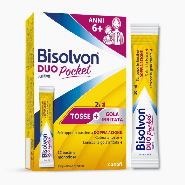 Bisolvon Duo Pocket Tosse e Gola Irritata 12 Bustine - Bisolvon