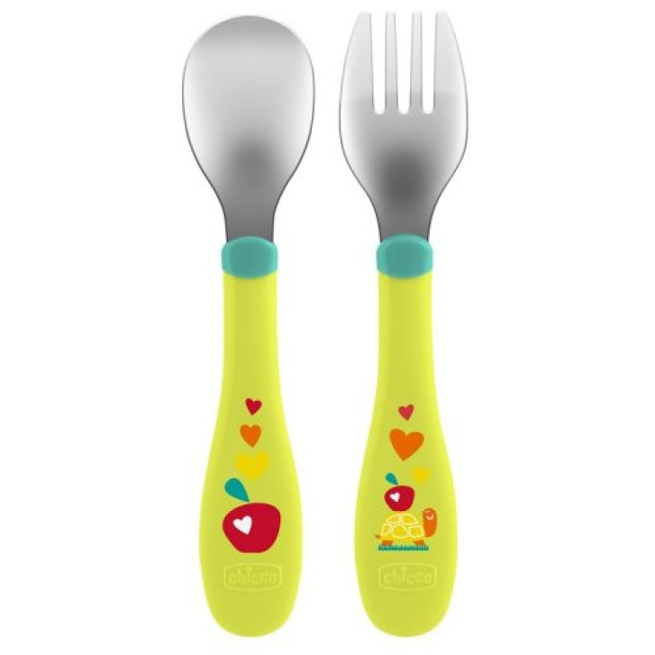 Posate Inox 18M+ Verde - Chicco