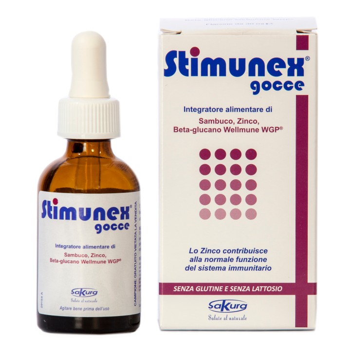 Stimunex Gocce Integratore Sistema Immunitario Sambuco Beta Glucano 30ml - Sakura