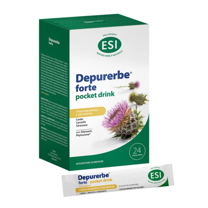 Depurerbe Forte Integratore per Funzione Epatica 24 Pocket Drink - ESI