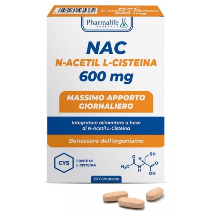 NAC 600mg Integratore per Benessere 60 Compresse - Pharmalife Research