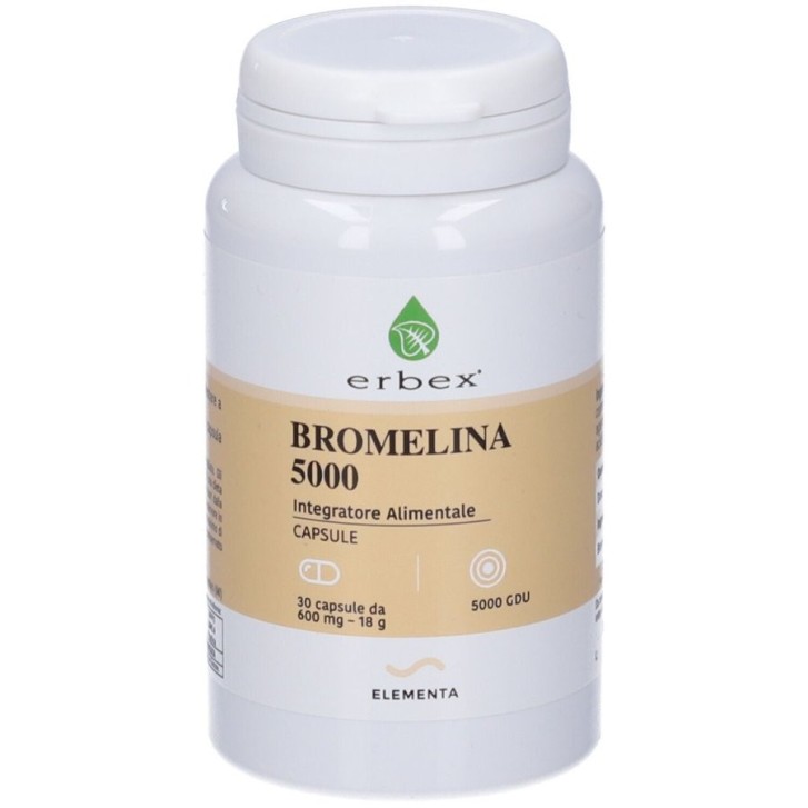Bromelina 5000 Integratore Digestivo 30 Capsule - Erbex