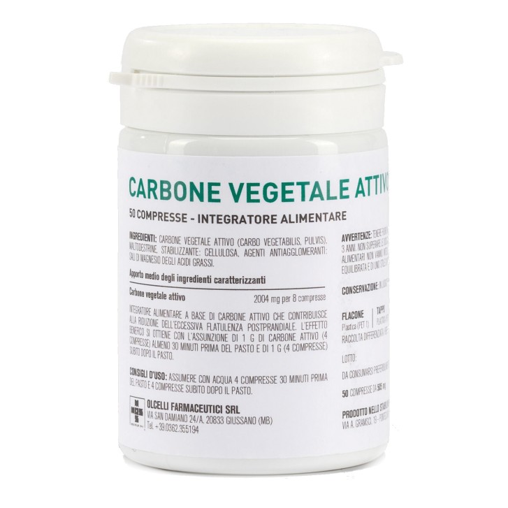 Carbone Vegetale Attivo 500mg 50 Compresse - Olcelli Farmaceutici