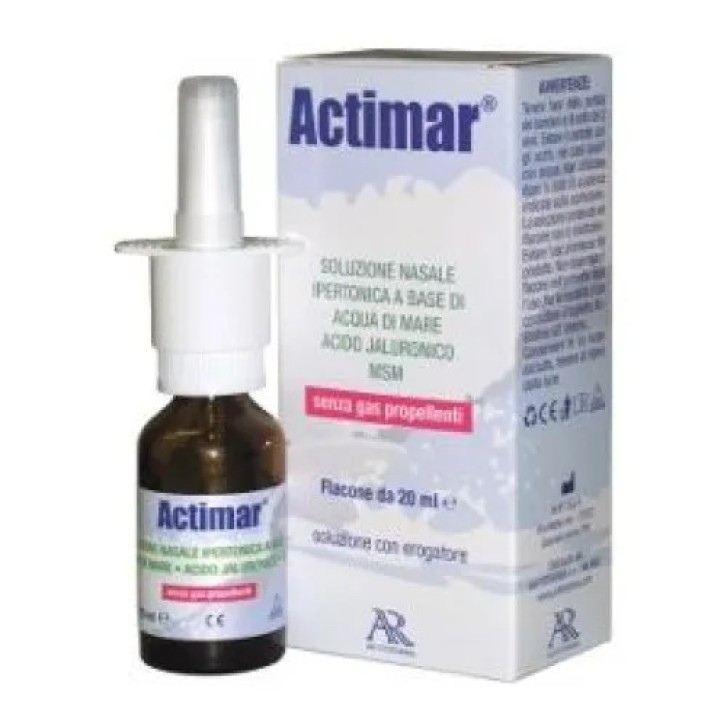 Actimar Soluzione Nasale Spray Salina 3% con Acido Ialuronico e MSM 20 ml - Actimar Actimar Soluzione Nasale Spray Salina 3% con Acido Ialuronico e MSM 20 ml - Actimar