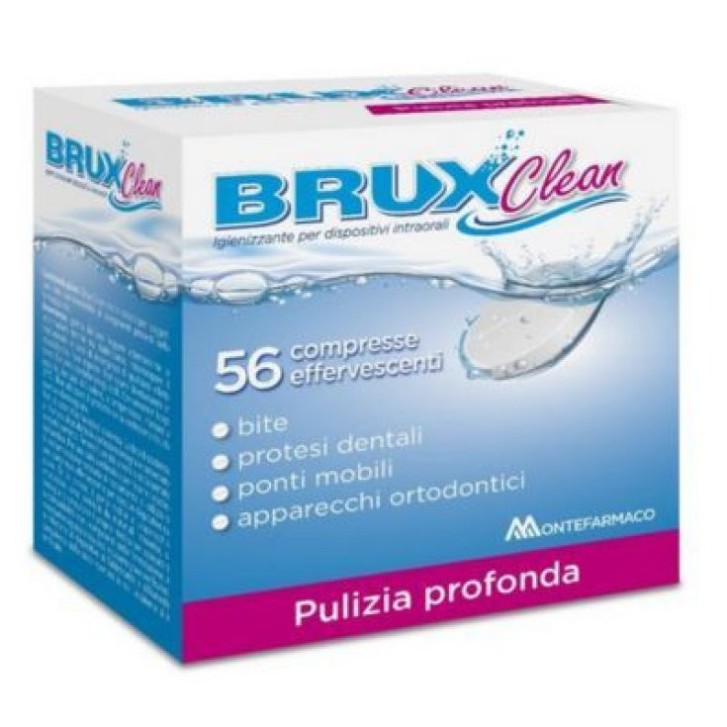 Brux Clean Compresse Effervescenti Igienizzanti per Dispositivi Intraorali 56 Pz - Montefarmaco OTC