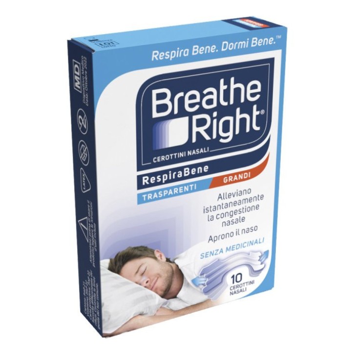 Cerotti Nasali Trasparenti Grandi 10 Pezzi - Breathe Right