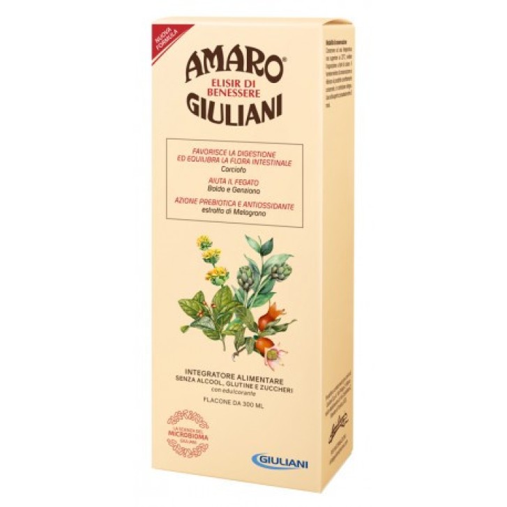 Amaro Elisir Benessere Integratore Digestivo con Carciofo 300ml Senza Alcol - Giuliani