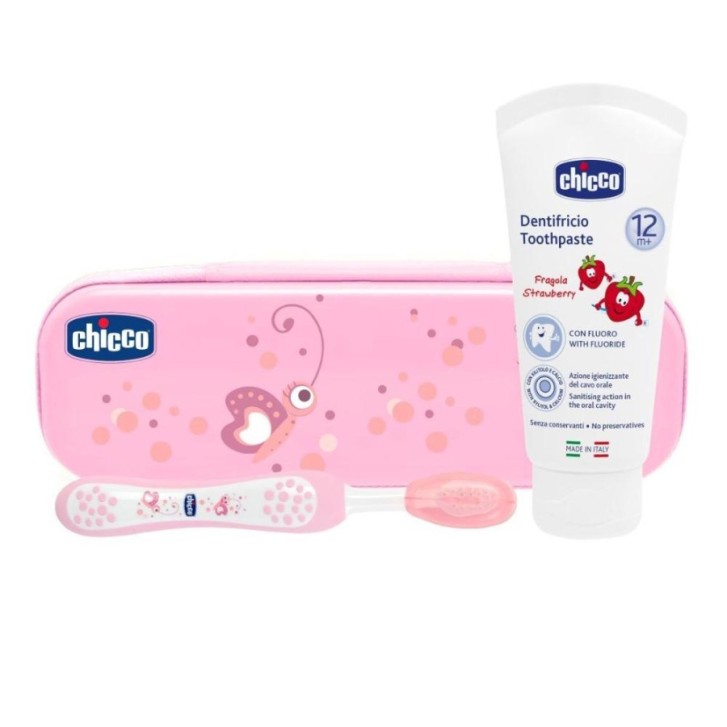 Set Dentale Rosa con Fluoro - Chicco