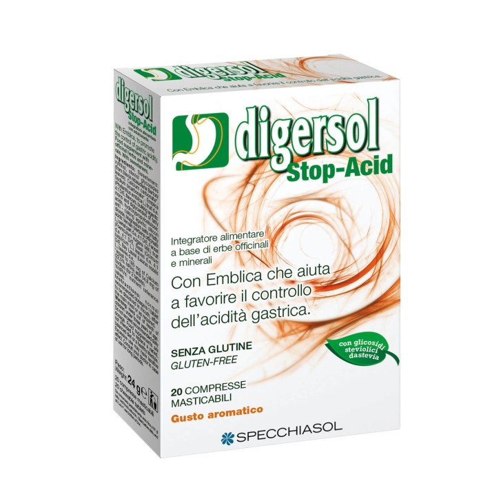 Digersol Stop-Acid Integratore per Acidità Gastrica 20 Compresse - Specchiasol