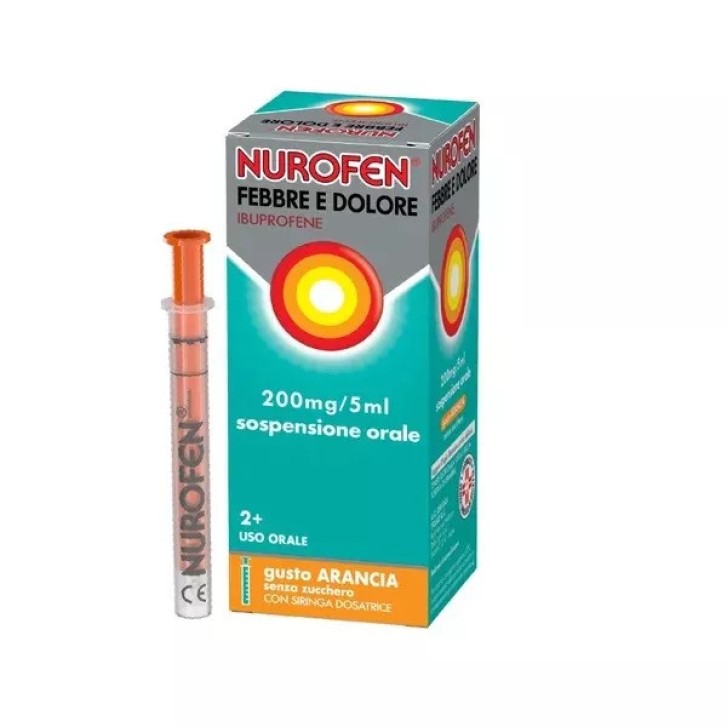 Nurofen Febbre e Dolore 200mg/5ml Sospensione Orale Gusto Arancia 1000ml - Nurofen