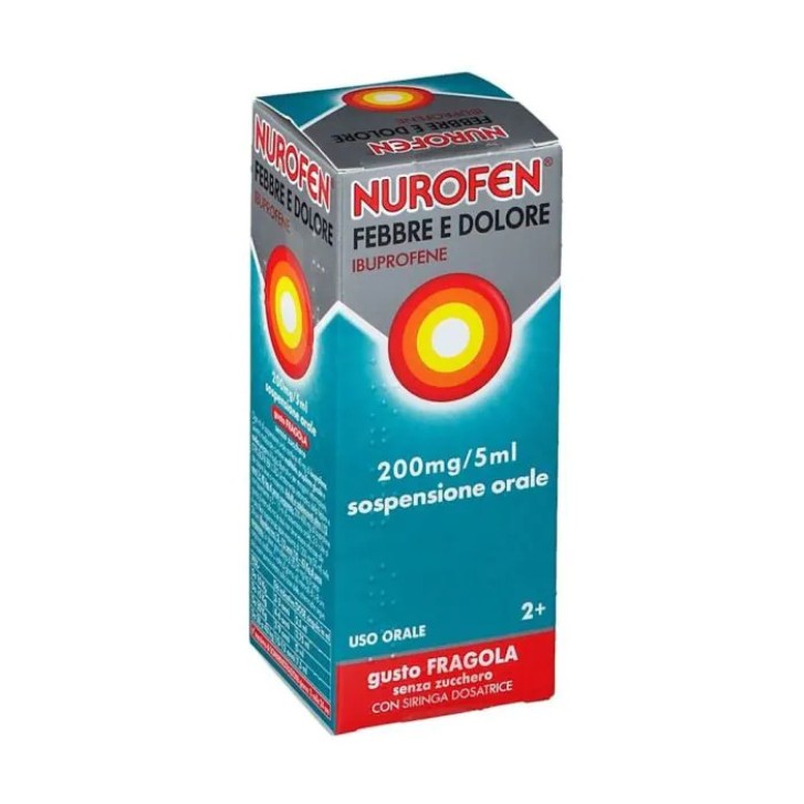 Nurofen Febbre e Dolore 200mg/5ml Sospensione Orale Gusto Fragola Senza Zucchero - Nurofen Nurofen Febbre e Dolore 200mg/5ml Sospensione Orale Gusto Fragola Senza Zucchero - Nurofen