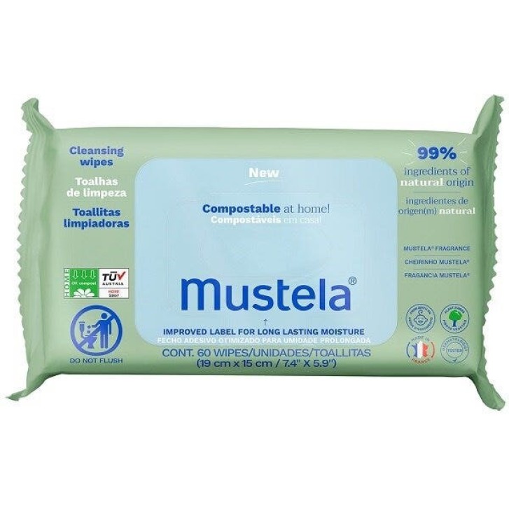 Salviette Compostabili Profumate 60 Pezzi - Mustela