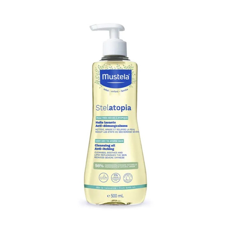 Stelatopia Olio Bagno Idratante Pelle Atopica 500ml - Mustela