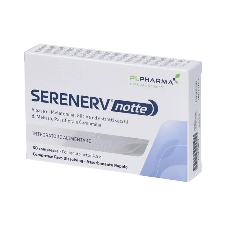 Serenerv Notte Integratore per il Sonno 30 Compresse - PL Pharma