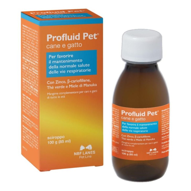 Profluid Pet Sciroppo per Cani e Gatti Supporto Vie Respiratorie 85ml - N.B.F. Lanes Srl