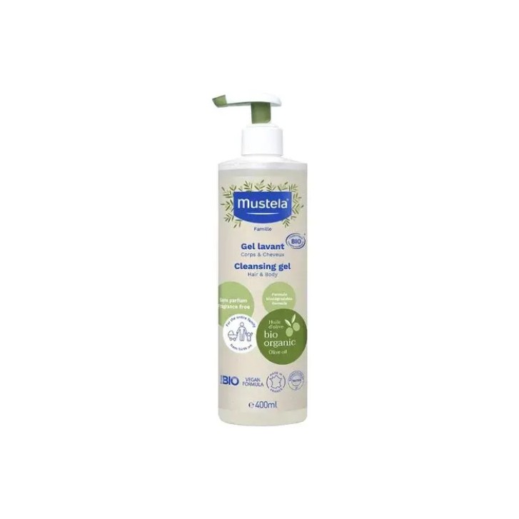 Gel Detergente Bio 400ml per Corpo e Capelli - Mustela