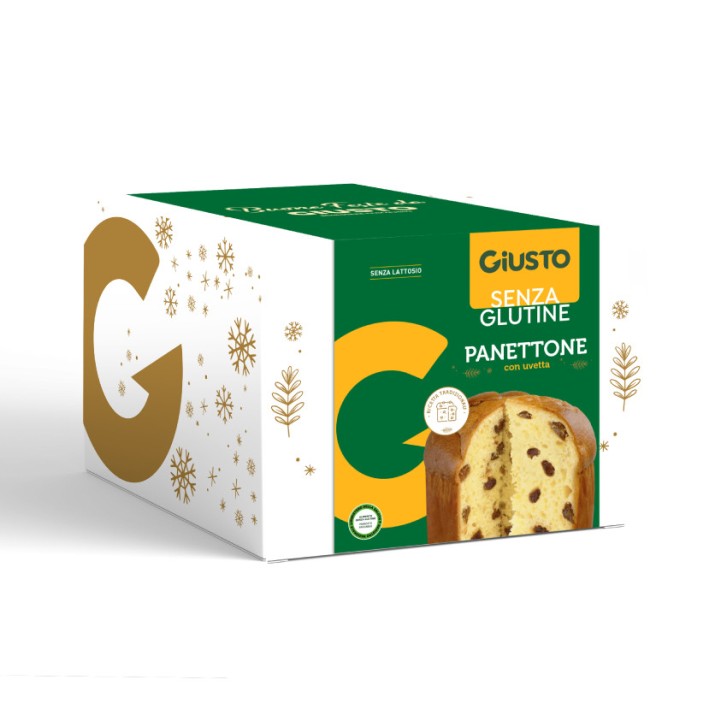 Panettone Senza Zucchero con Uvetta e Canditi Senza Lattosio 750g - Giusto Panettone Senza Zucchero con Uvetta e Canditi Senza Lattosio 750g - Giusto