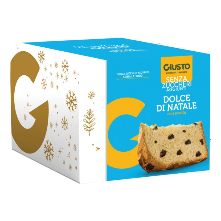 Panettone Natalizio Senza Zuccheri Aggiunti con Uva Sultanina 600g - Giusto Panettone Natalizio Senza Zuccheri Aggiunti con Uva Sultanina 600g - Giusto