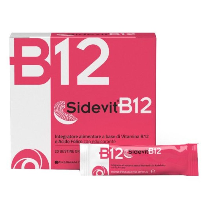 Sidevit B12 Integratore Alimentare per Stanchezza 20 Stick - Pharmanutra