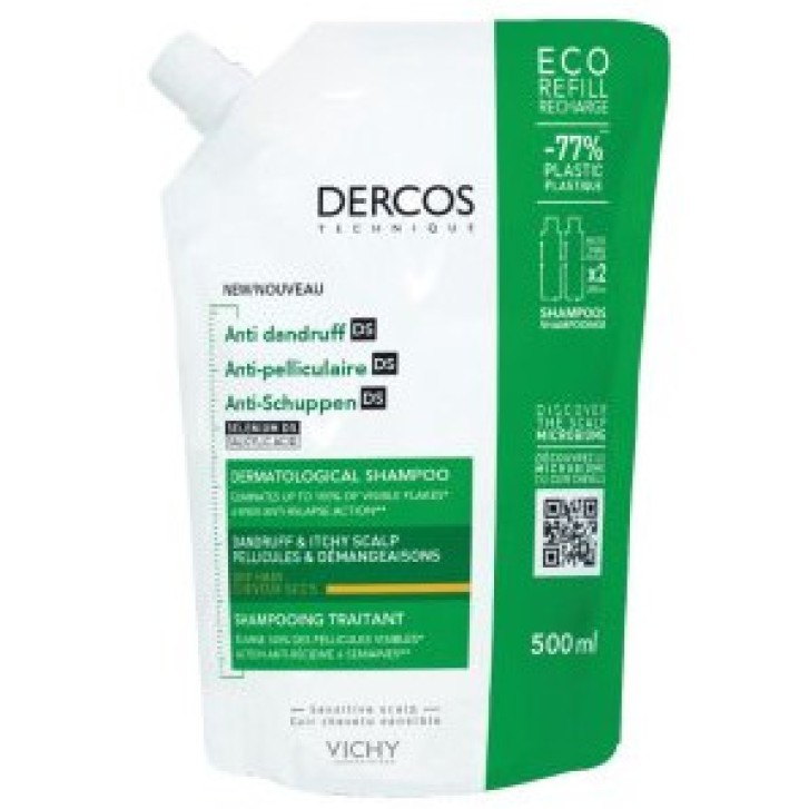 Shampoo Anti-Forfora Capelli Secchi Eco-Ricarica 500ml - Vichy