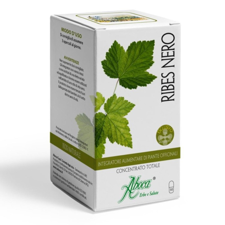 Ribes Nero Concentrato Totale Integratore Benessere Naso e Gola 50 Opercoli - Aboca Ribes Nero Concentrato Totale Integratore Benessere Naso e Gola 50 Opercoli - Aboca