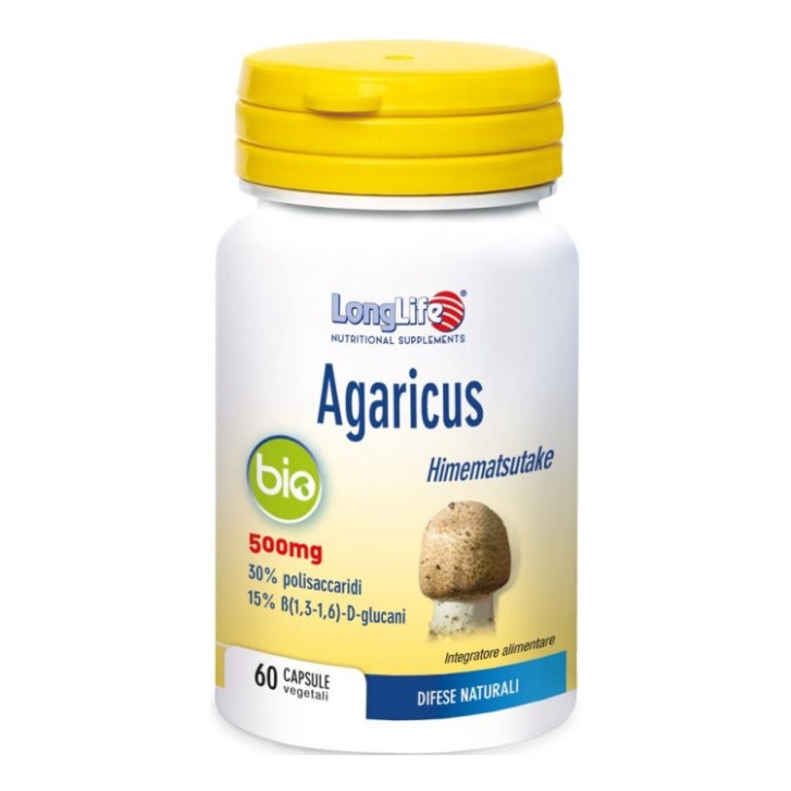Agaricus Bio Integratore Supporto Metabolismo e Difese Immunitarie 60 Capsule - Longlife