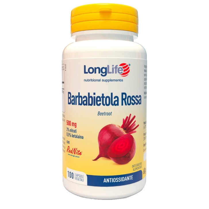 LongLife Barbabietola Rossa 500mg, 100 Capsule Vegetali - LongLife