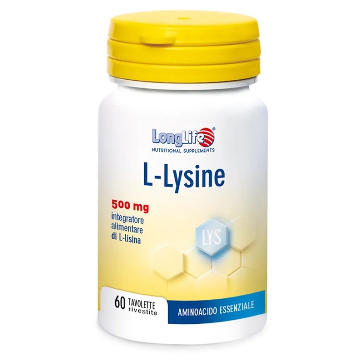 L-Lisina 500mg Longlife Integratore per Tessuti Connettivi - 60 Tavolette