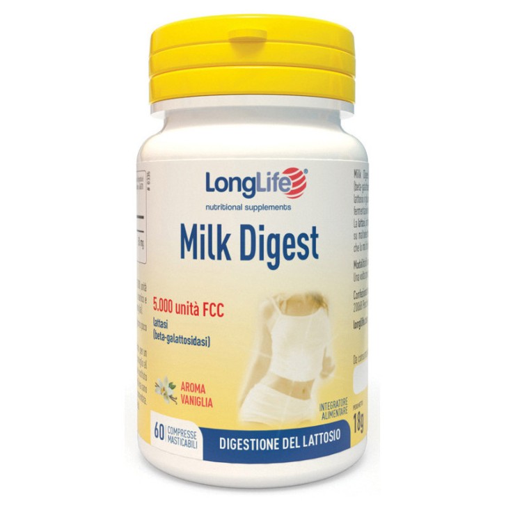 Milk Digest Integratore Lattasi 60 Compresse Masticabili - LongLife