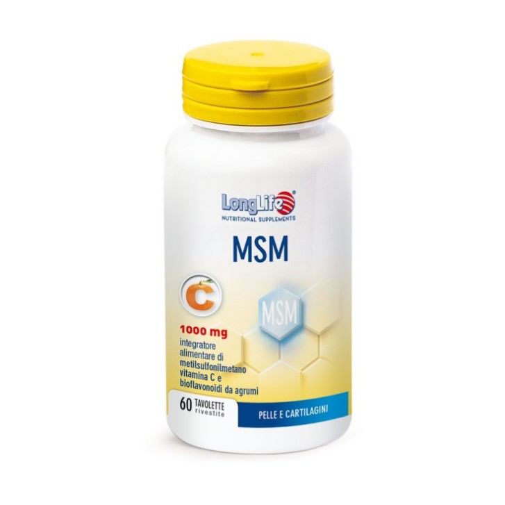 MSM 1000mg Longlife Integratore per Pelle e Cartilagini 60 Tavolette - Longlife