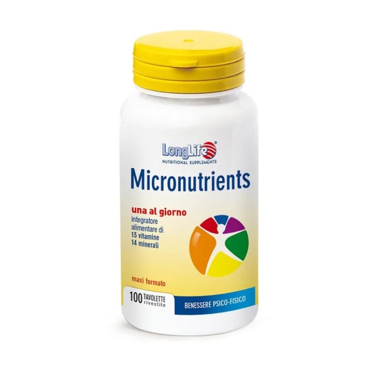 LongLife Micronutrients Integratore Multivitaminico Minerale 100 Tavolette - LongLife