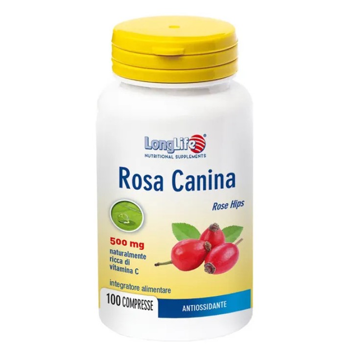 Rosa Canina 500 mg Integratore Antiossidante 100 Compresse - Longlife