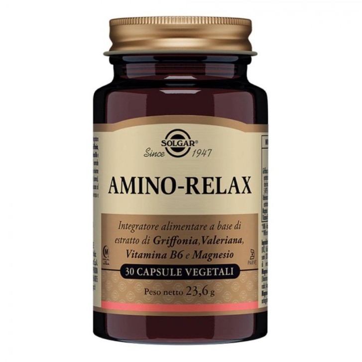 Amino Relax Integratore per Rilassamento e Sonno 30 Capsule Vegetali - Solgar