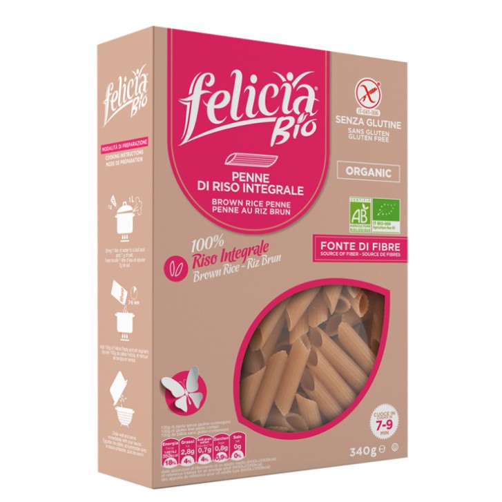 Penne di Riso Integrale Senza Glutine 340 g - Felicia Bio