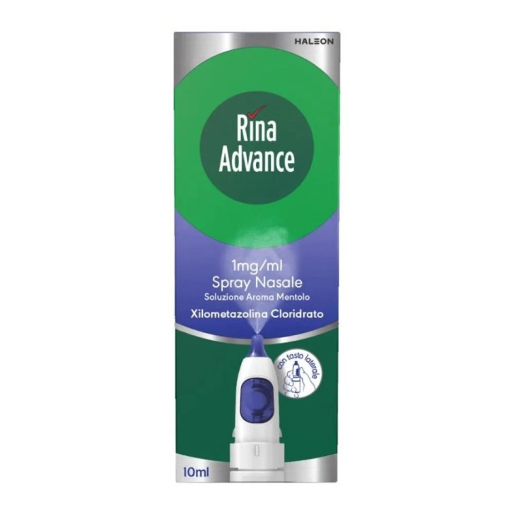 RinaAdvance Spray Nasale Decongestionante 1mg/ml 10ml Soluzione Mentolo - Haleon RinaAdvance Spray Nasale Decongestionante 1mg/ml 10ml Soluzione Mentolo - Haleon