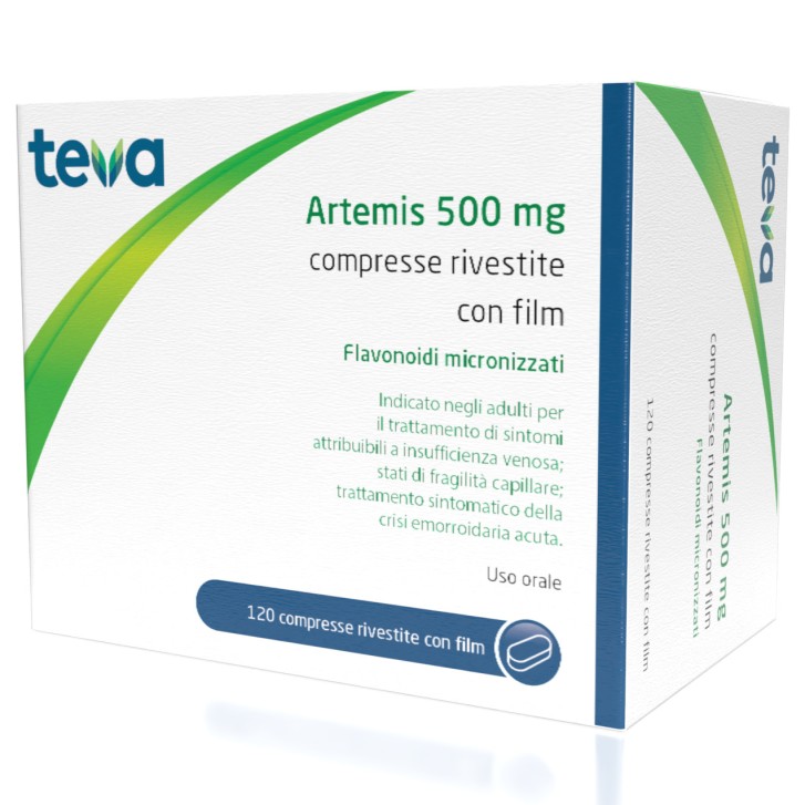 Artemis 500mg Integratore per Insufficienza Venosa 120 Compresse Rivestite - Teva Italia Srl