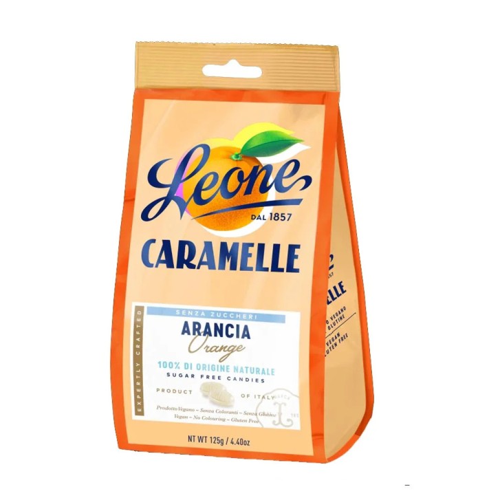 Caramelle Arancia Senza Zucchero 125g - Pastiglie Leone Caramelle Arancia Senza Zucchero 125g - Pastiglie Leone