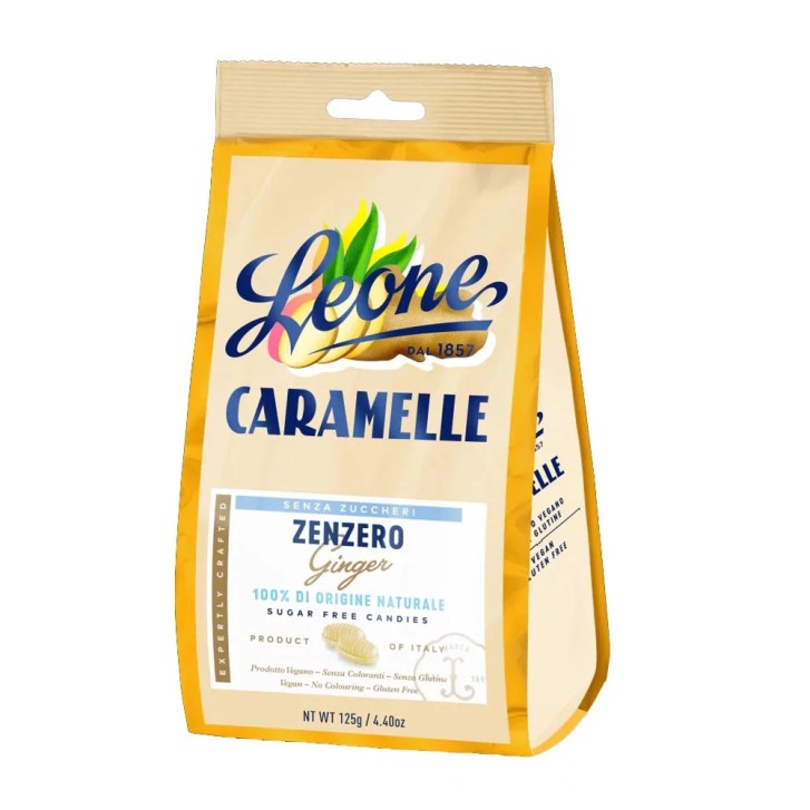 Caramelle Zenzero Senza Zucchero 125g - Pastiglie Leone Caramelle Zenzero Senza Zucchero 125g - Pastiglie Leone