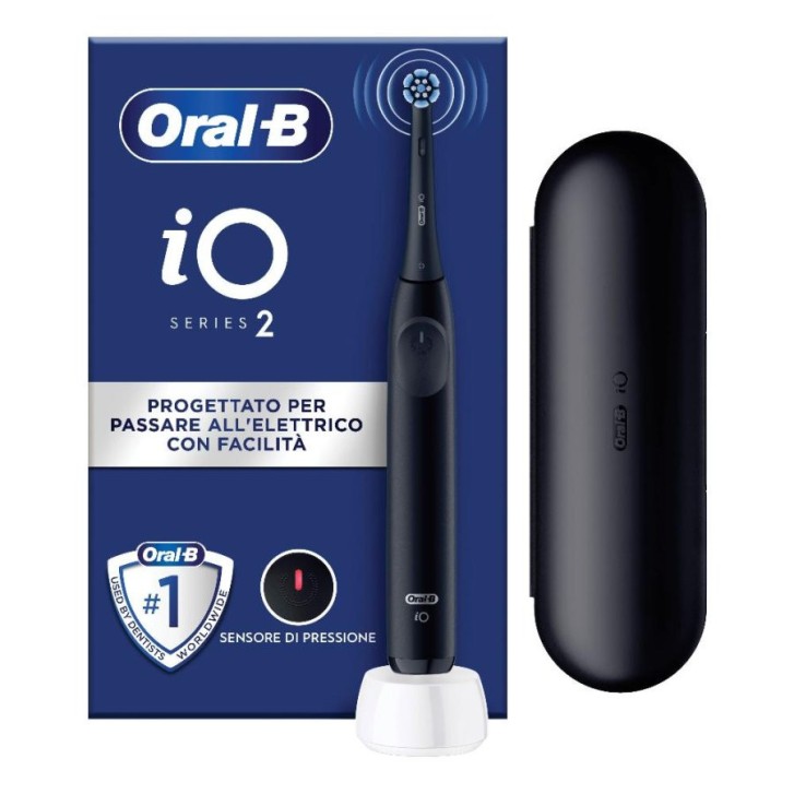 Spazzolino Elettrico iO 2 Series Night Black Sensore Pressione con Custodia - Oral-B