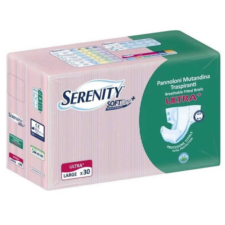 Pannolone a Mutandina Serenity Fitted Ultra Aloe Taglia L 30 Pezzi - Serenity