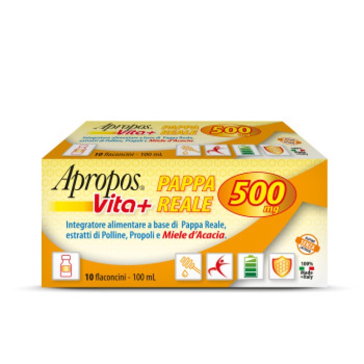 Vita+ Pappa Reale 500mg Integratore Alimentare 10 Flaconcini - Apropos